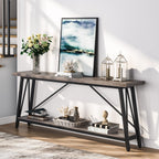Table console extra longue de 70,9 pouces, style industriel.