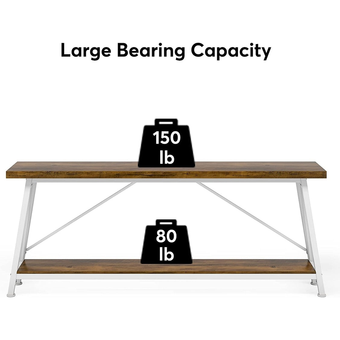 Table console extra longue de 70,9 pouces, style industriel.