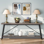 Table console extra longue de 70,9 pouces, style industriel.
