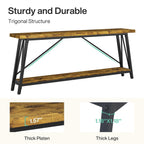 Table console extra longue de 70,9 pouces, style industriel.