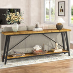 Table console extra longue de 70,9 pouces, style industriel.