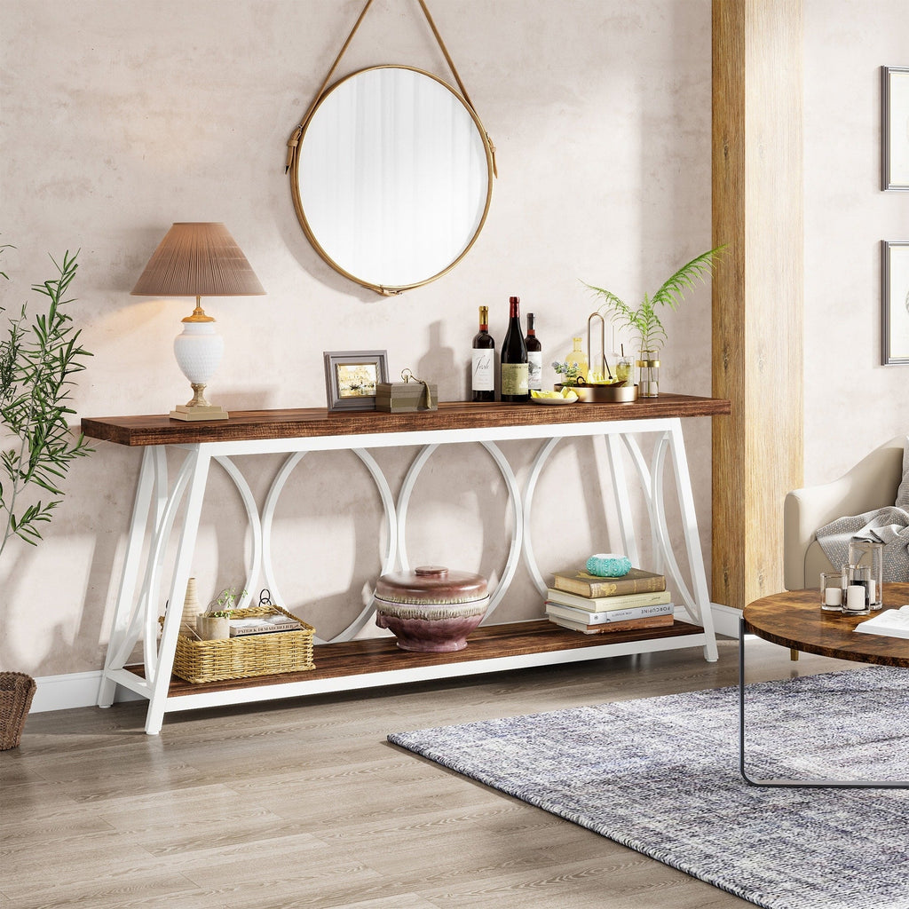 Table console extra longue de 70,9 pouces, table d'appoint pour canapé de salon