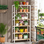 Bibliothèque industrielle 71, étagère à 6 niveaux en bois brun rustique, étagères ouvertes