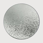 Miroir mural rond vieilli moyen avec cadre en bois (48)