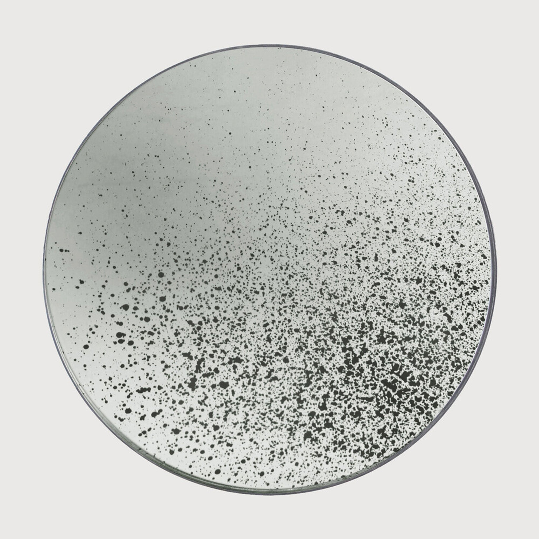 Miroir mural rond vieilli moyen avec cadre en bois (48)