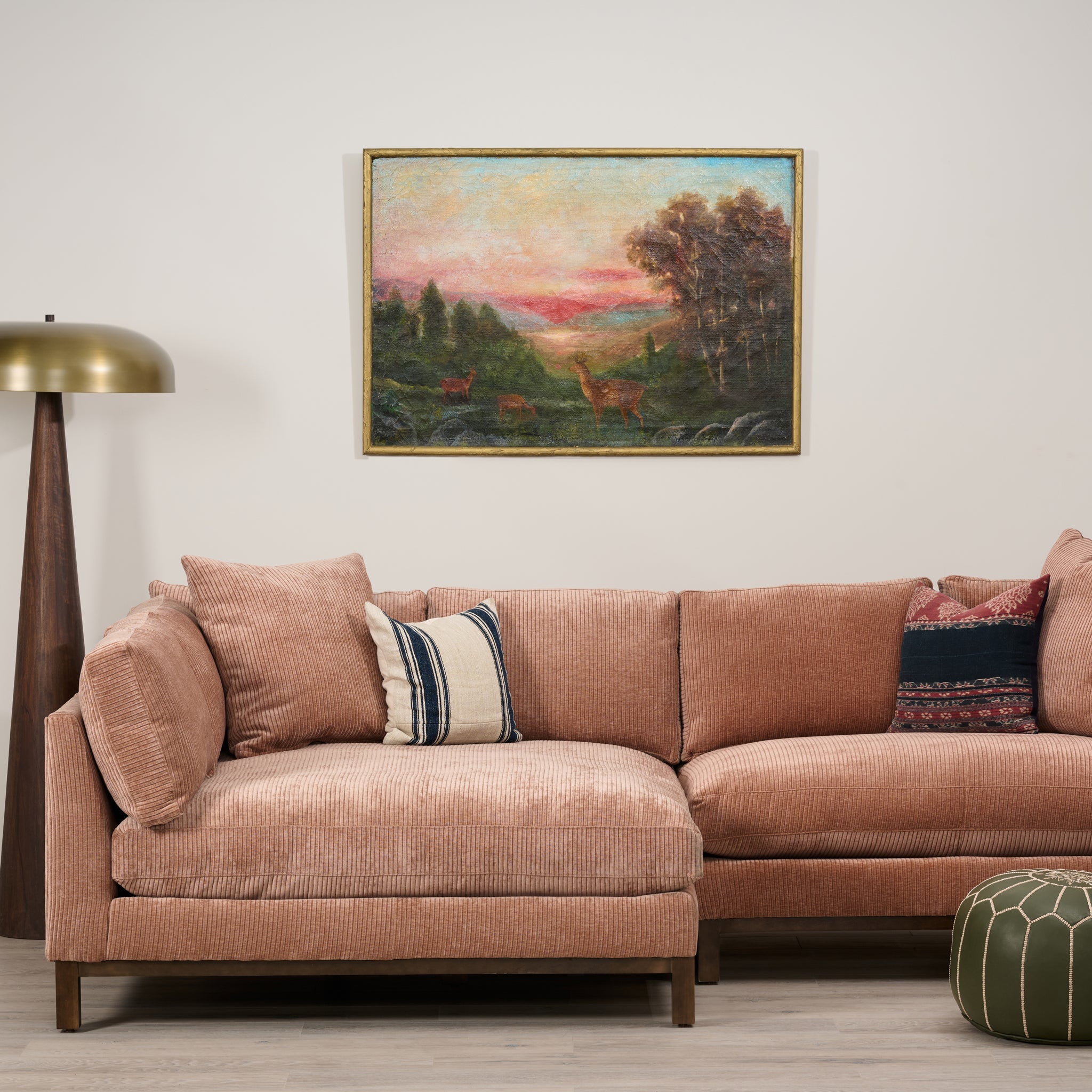 Canapé d'angle Boden Cuddler en terre cuite rustique robuste