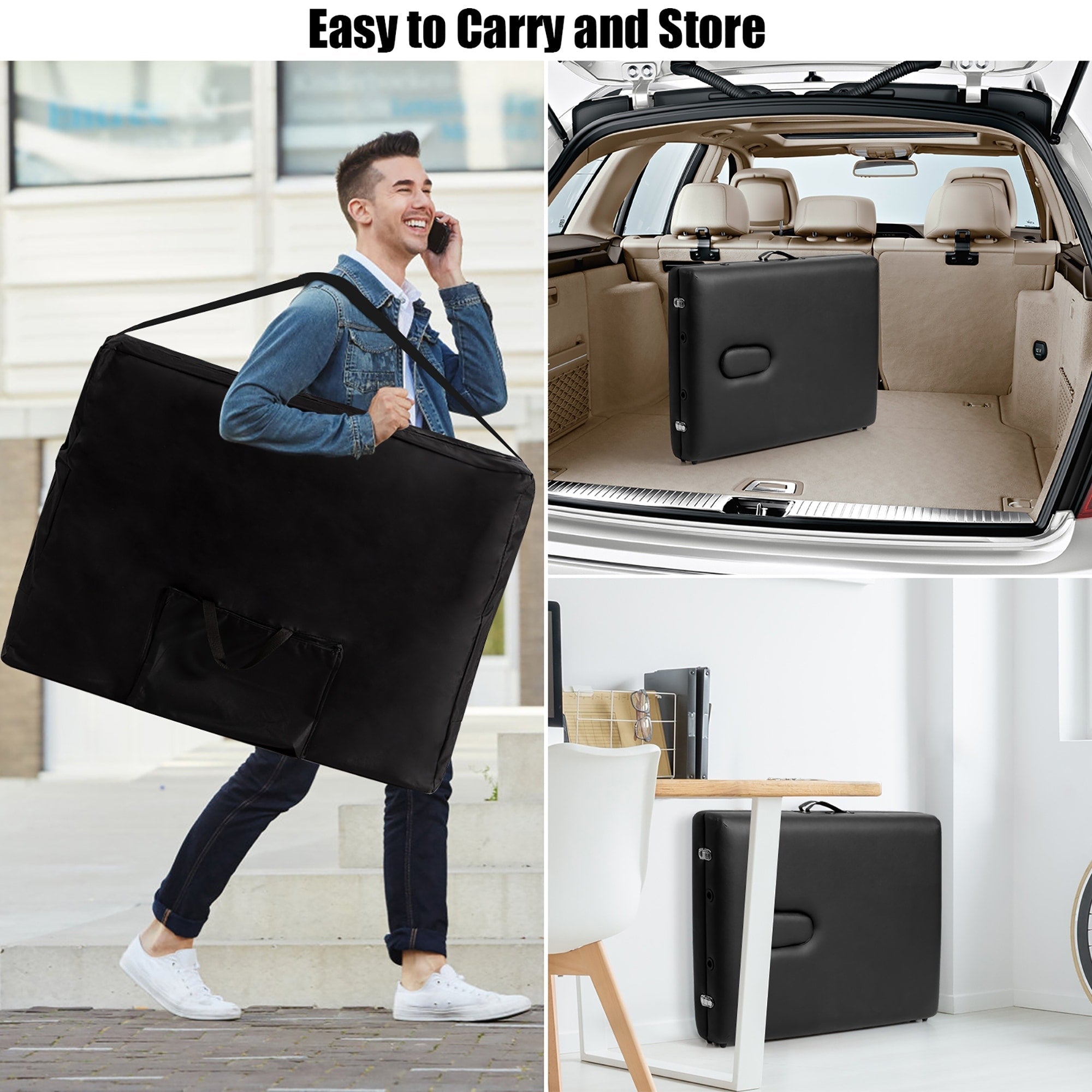 84''L Portable Massage Table Adjustable Facial Spa Bed Tattoo w/ Carry