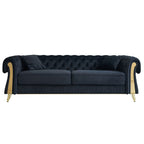 89 Velvet 3-Seater Sofa Sofa with Two Seat Cushions and Two Toss Pillows