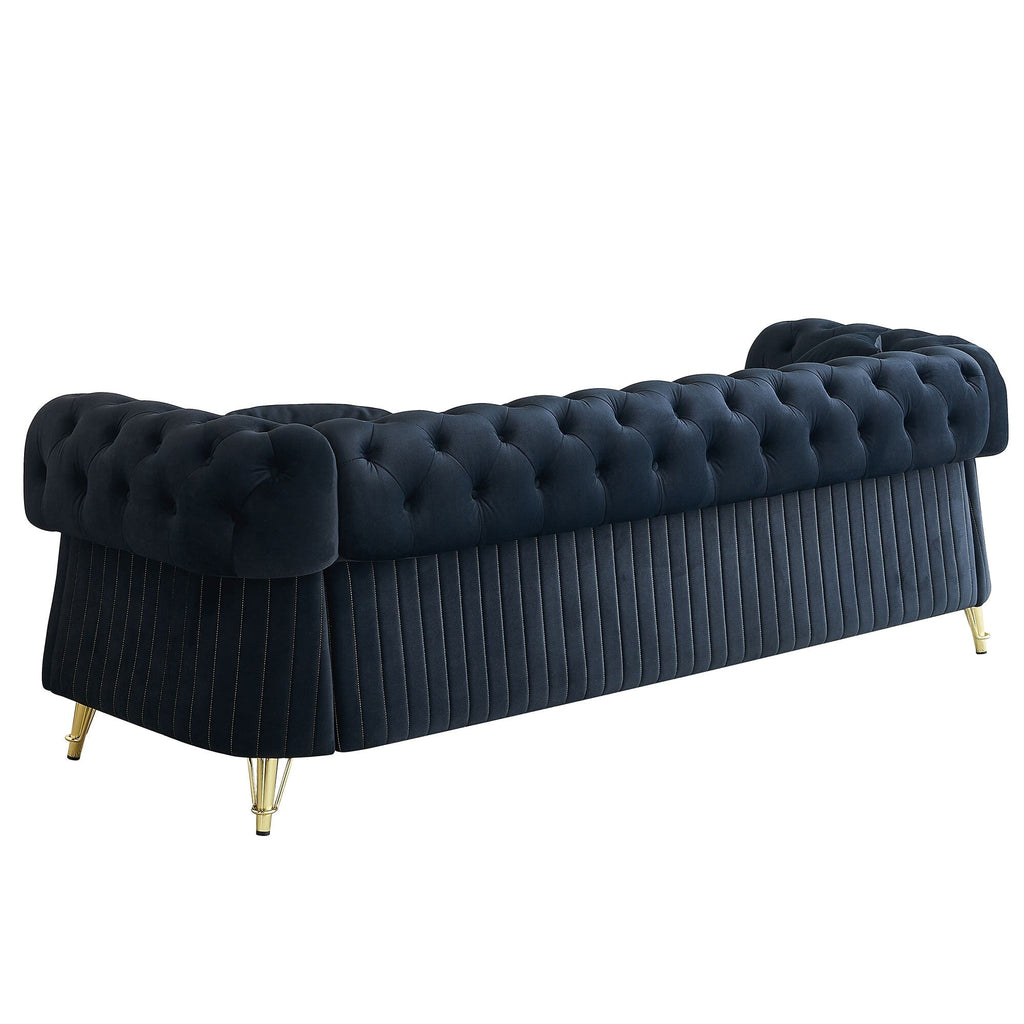 89 Velvet 3-Seater Sofa Sofa with Two Seat Cushions and Two Toss Pillows