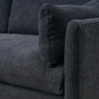 Canapé Holloway revêtu de tissu noir délavé lavable (90)