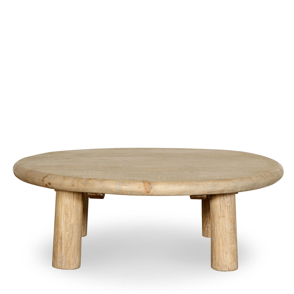 Table basse ronde Emy, aspect naturel vieilli