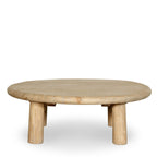 Table basse ronde Emy, aspect naturel vieilli
