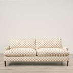 Canapé Grady recouvert de tissu Sunbrella et Kidproof, motif géométrique en laiton (86)