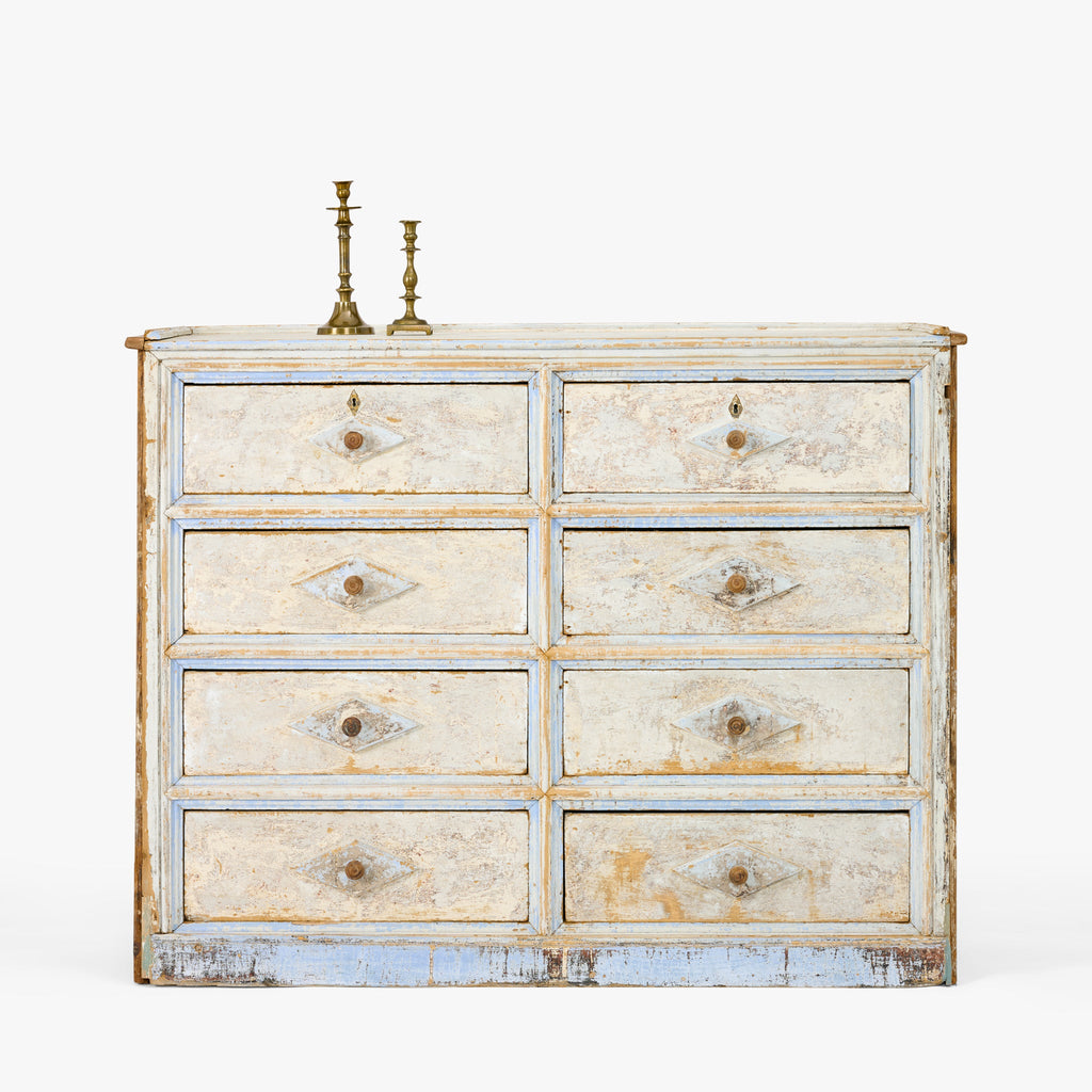 Coffre rustique continental peint d'époque française