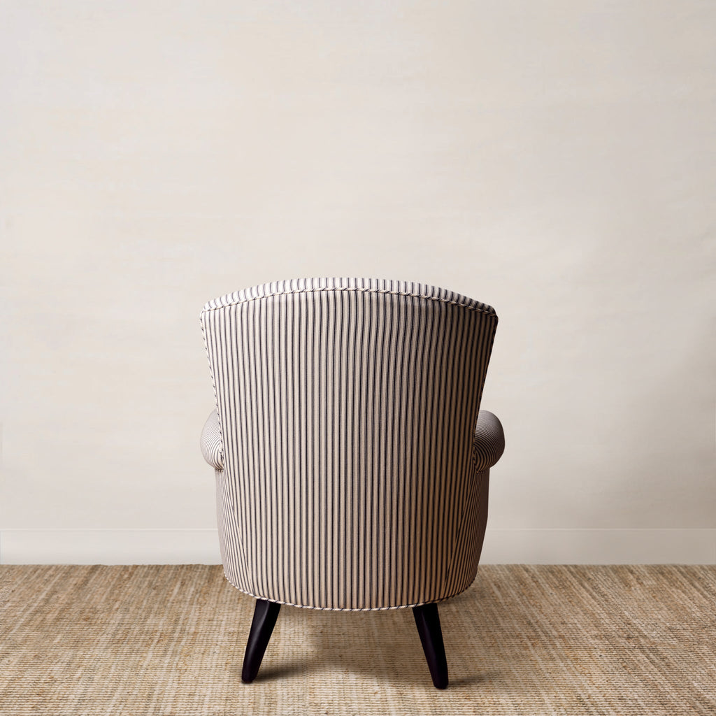 Chaise Miranda en coloris anthracite à rayures françaises