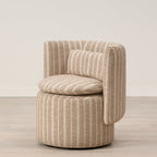 Fauteuil pivotant Buttercup, revêtu d'un tissu taupe foncé résistant