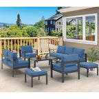 AECOJOY 7 Pieces Aluminum Patio Furniture Set Outdoor Conversation Set