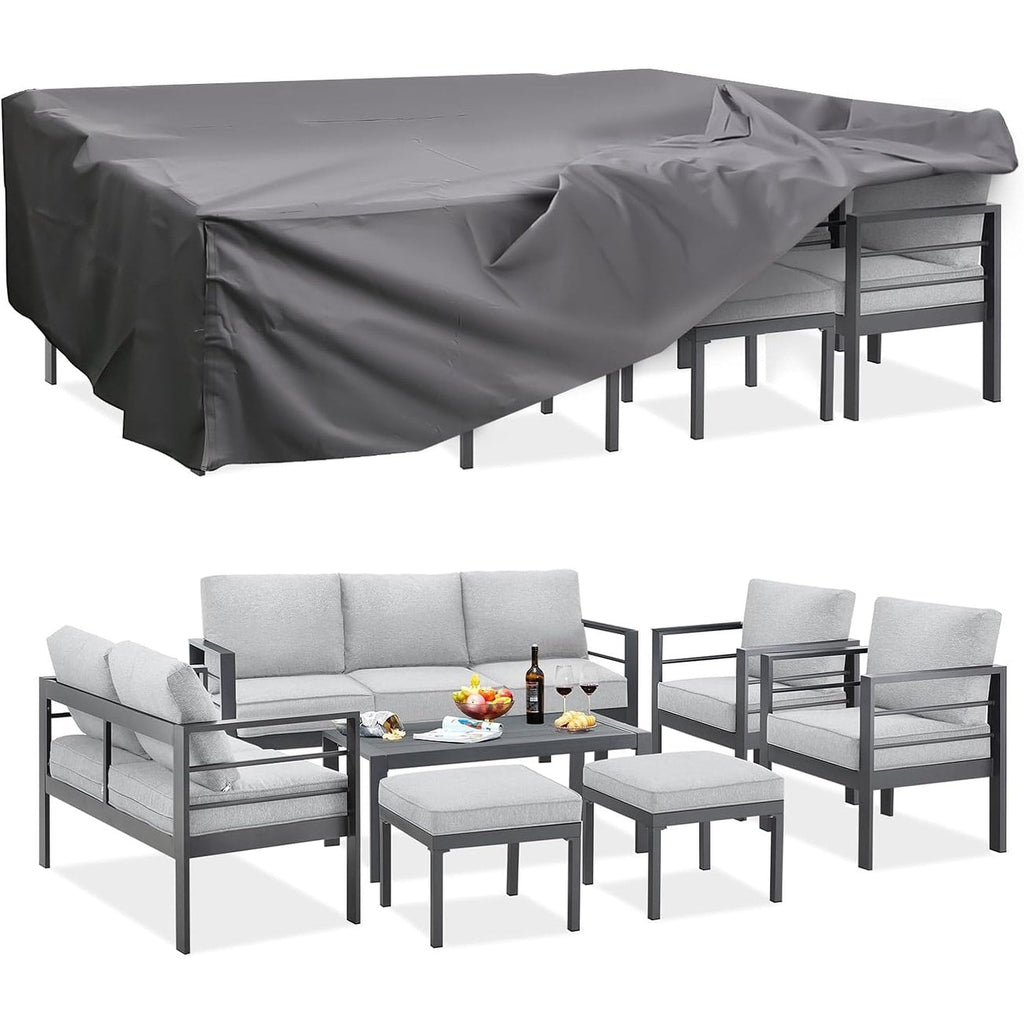 AECOJOY 7 Pieces Aluminum Patio Furniture Set Outdoor Conversation Set