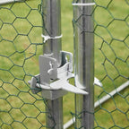 AECOJOY Grand poulailler métallique avec enclos et cage à poules accessibles à pied