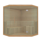 Sauna humide/sèche d'intérieur ALEKO en bois pour 5 à 6 personnes avec chauffage électrique - 190 x 190 x 211 cm