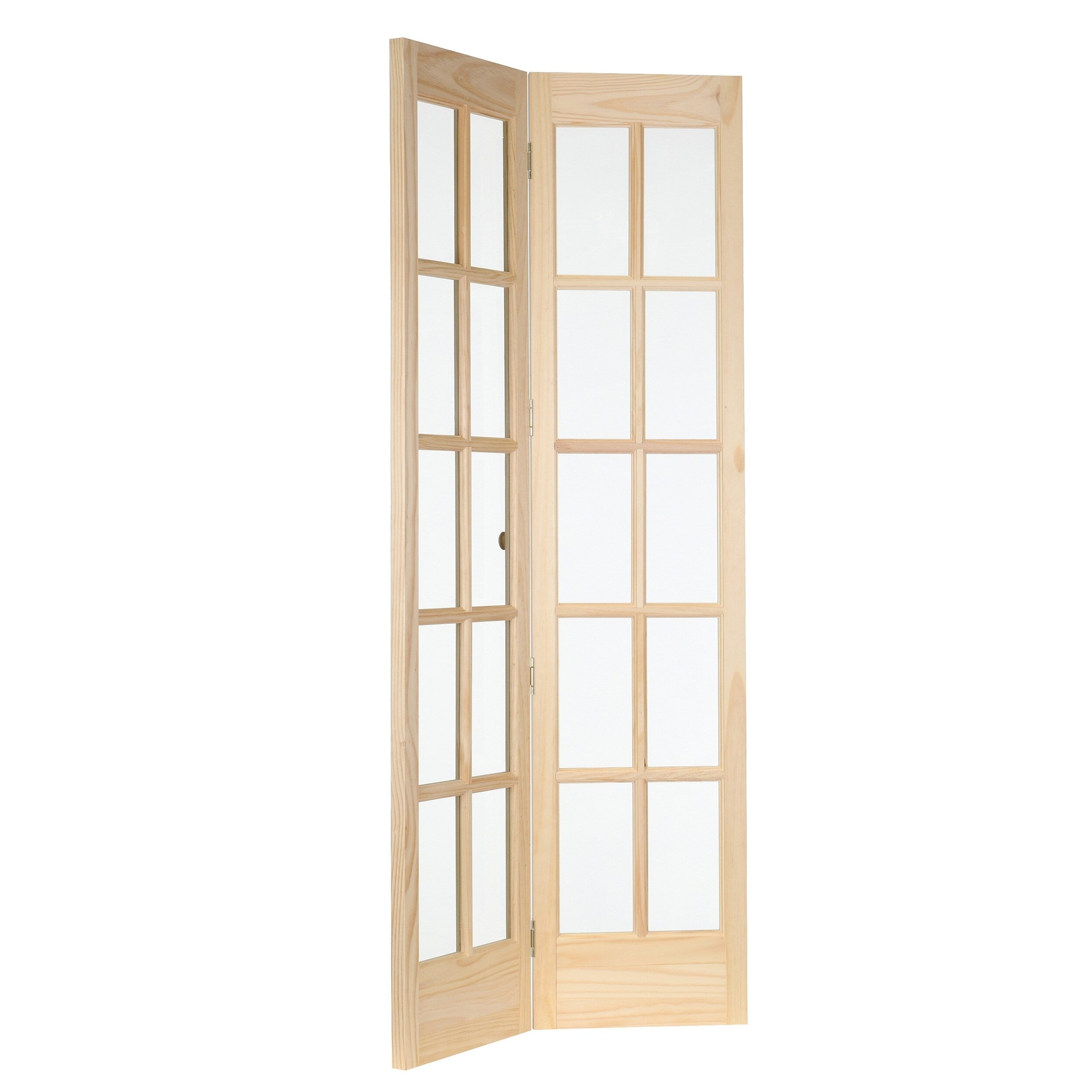Porte pliante traditionnelle AWC en pin brut à vitrage divisé de 76 cm (30 pouces)