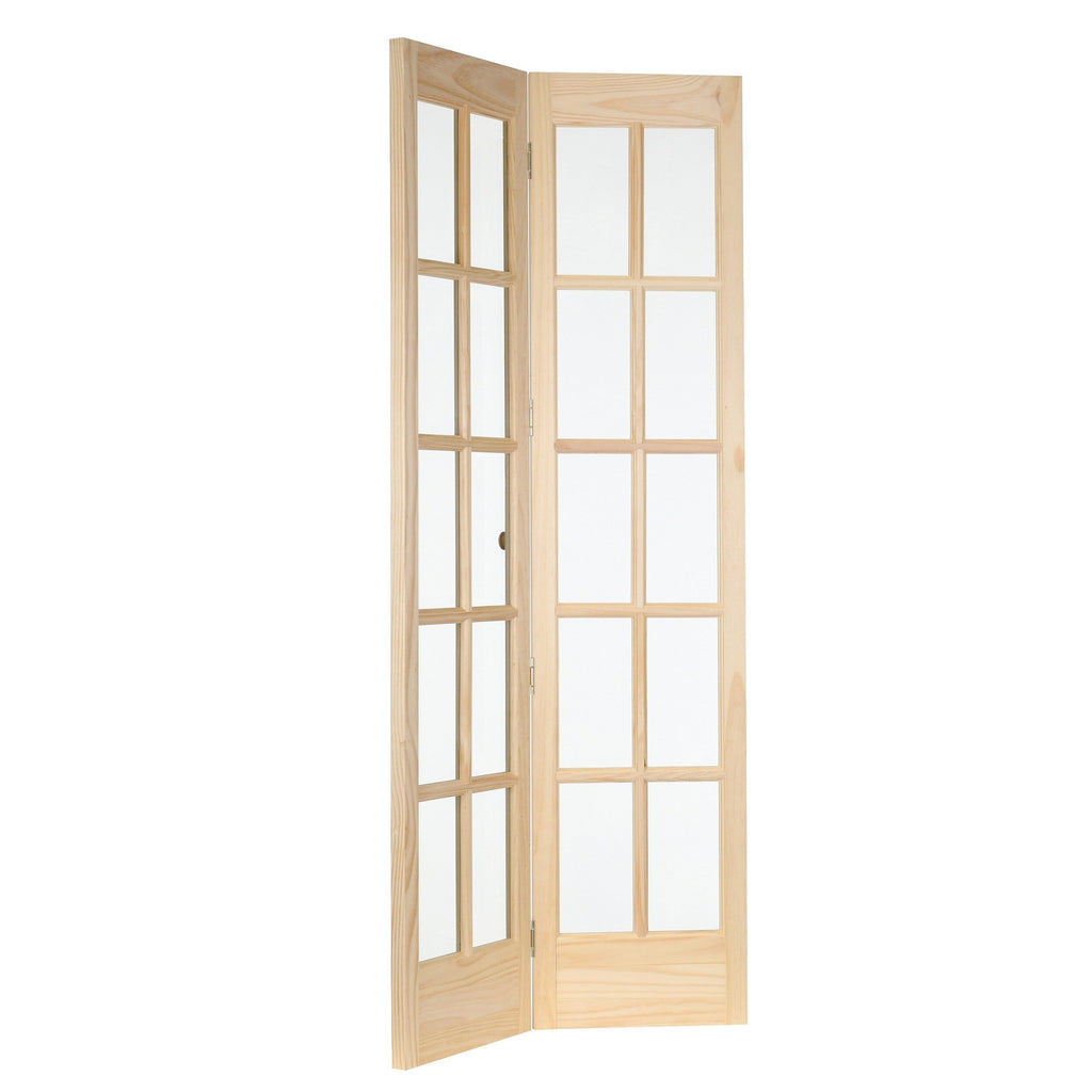 Porte pliante traditionnelle AWC en pin brut à vitrage divisé de 91 cm (36 pouces)