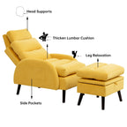 Fauteuil lounge HOMYKA avec dossier réglable et pouf de rangement