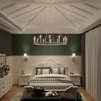 Lustre Acroma style ferme à 12 lumières, forme roue de chariot, 101,6 cm (40 po), homologué UL - 101,6 cm (40 po) de profondeur x 350 cm (138 po) de hauteur