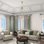 Lustre Acroma style ferme à 12 lumières, forme roue de chariot, 101,6 cm (40 po), homologué UL - 101,6 cm (40 po) de profondeur x 350 cm (138 po) de hauteur