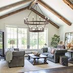 Lustre Acroma moderne à 20 lumières, style ferme, rond, 40 po, en forme de roue de chariot, homologué UL.