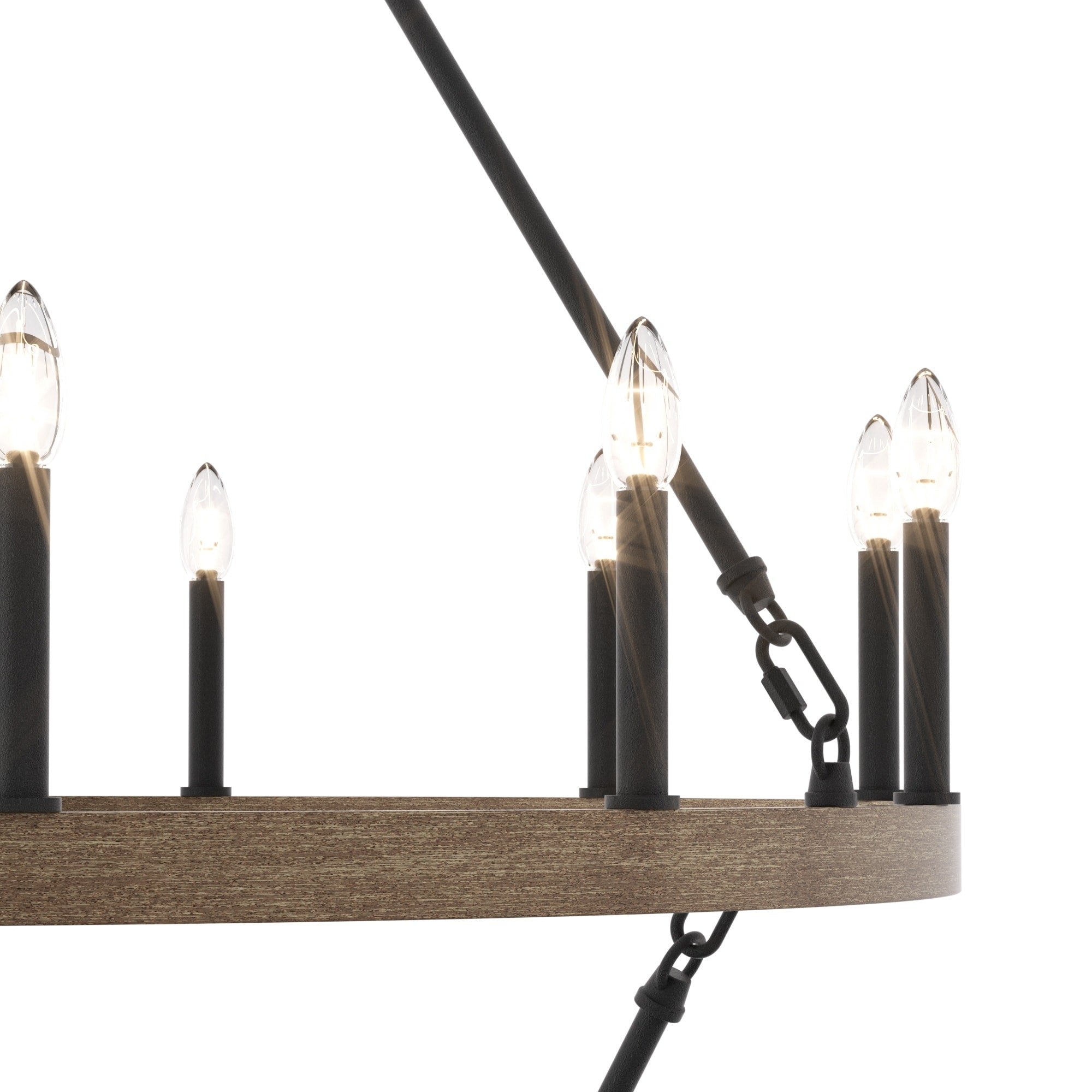 Lustre Acroma moderne à 20 lumières, style ferme, rond, 40 po, en forme de roue de chariot, homologué UL.