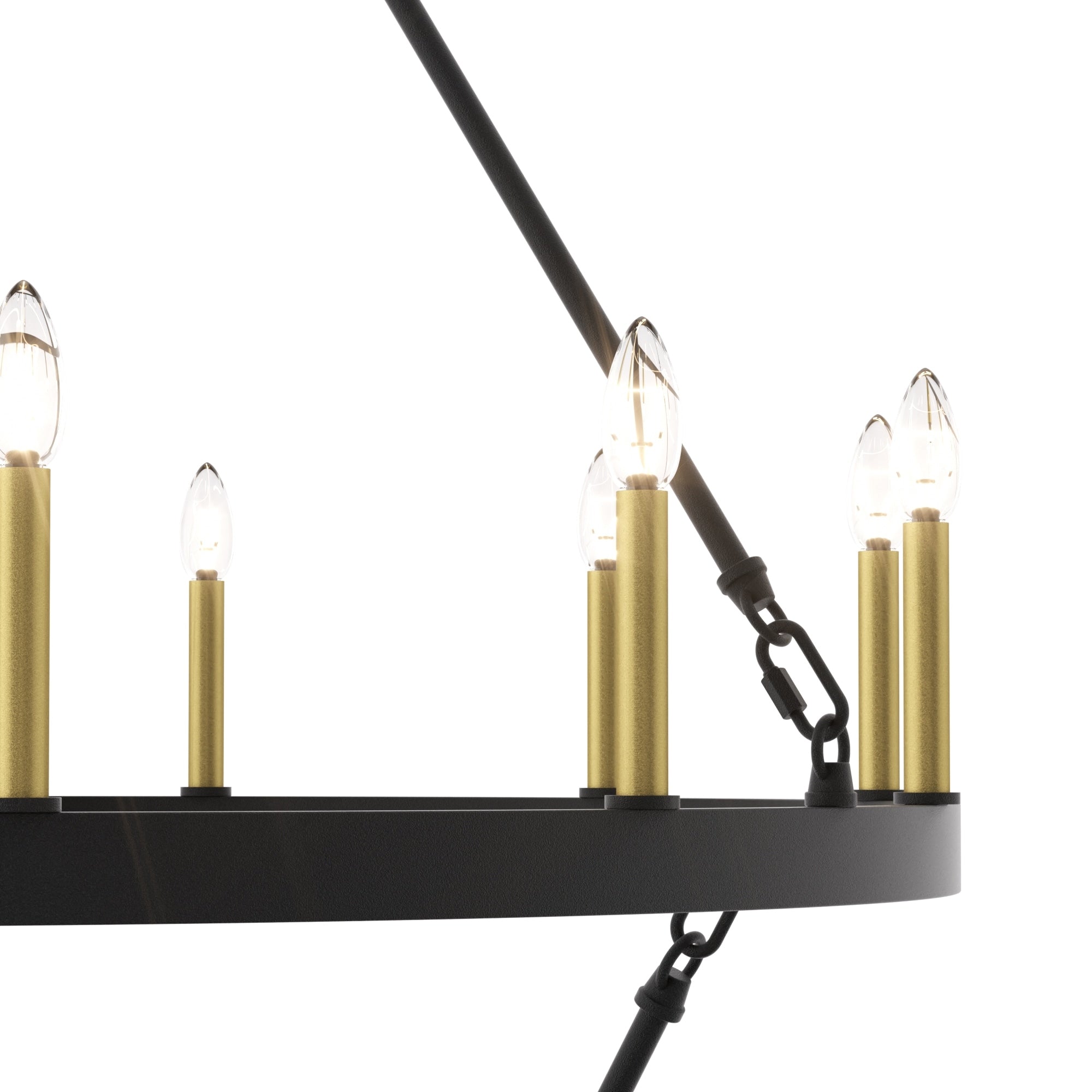 Lustre Acroma moderne à 20 lumières, style ferme, rond, 40 po, en forme de roue de chariot, homologué UL.