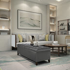 Banc coffre de rangement en cuir reconstitué Adeco 50