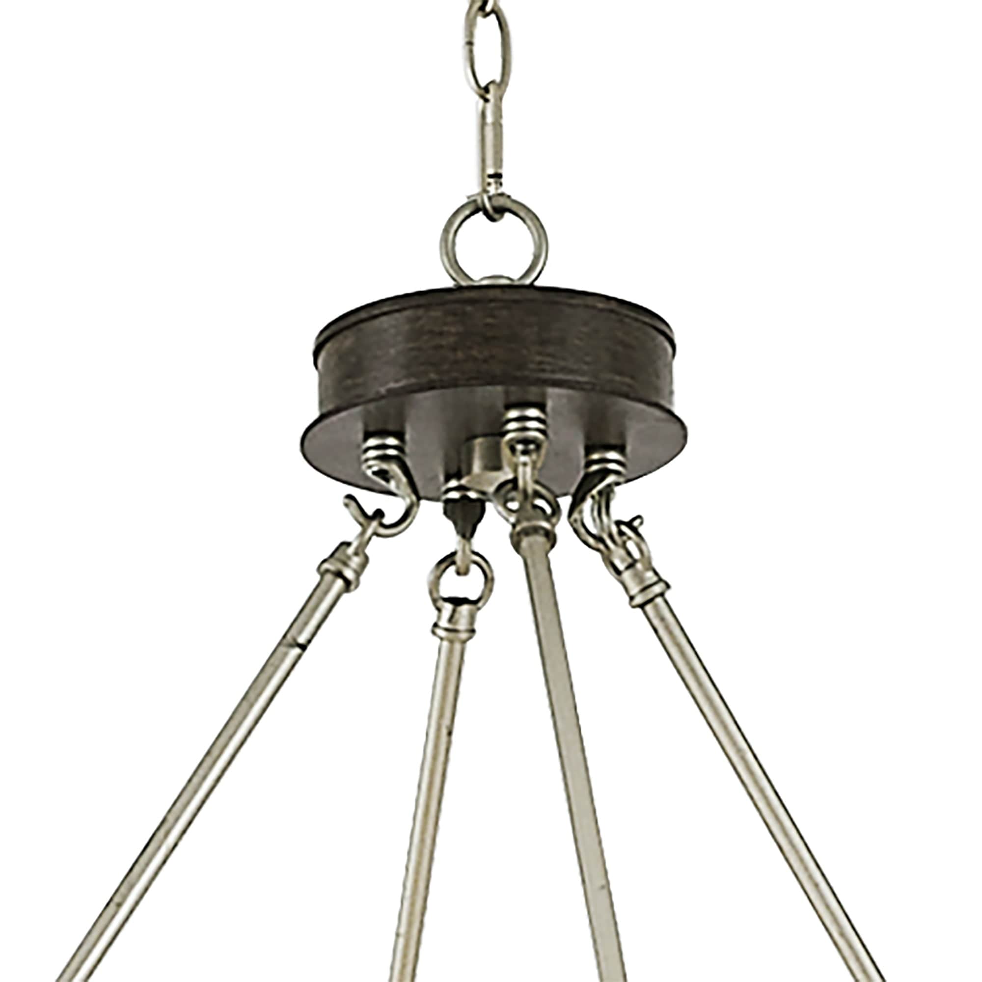 Lustre Acroma style ferme à 12 lumières, forme roue de chariot, 101,6 cm (40 po), homologué UL - 101,6 cm (40 po) de profondeur x 350 cm (138 po) de hauteur