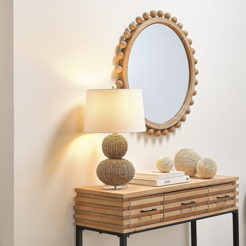 Miroir rond en bois naturel Alden Décor Orion