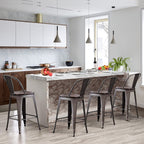 Tabourets de bar style ferme Andeworld, ensemble de 4 tabourets de bar hauteur comptoir - Lot de 4