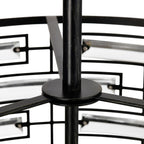 Lustre Anita à abat-jour tambour et prisme en verre transparent