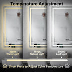 Miroir de salle de bain antibuée rétroéclairé RGB et éclairé par LED