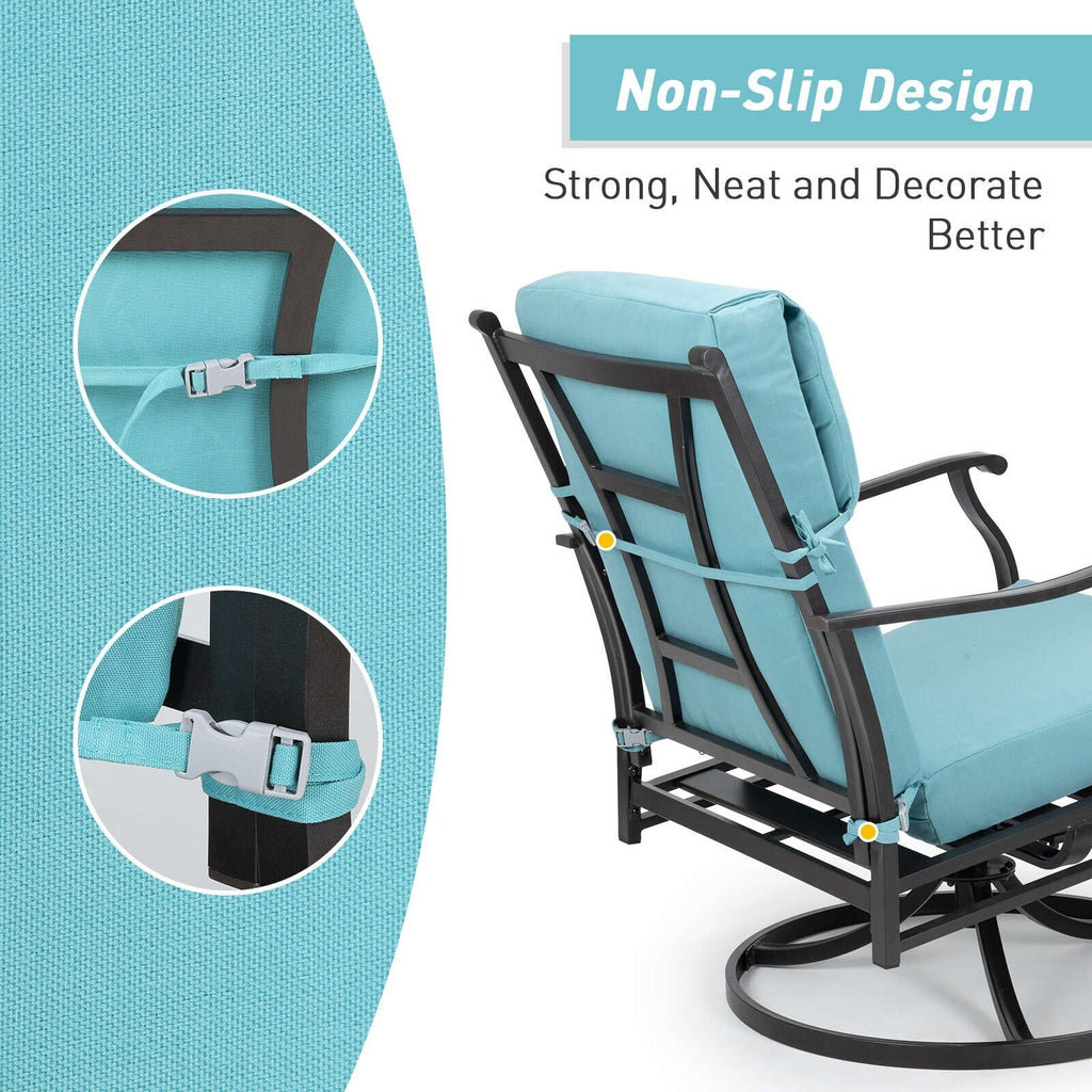 Ensemble de 4 coussins pour chaise de patio à dossier haut Aoodor, 46 x 21 x 4 pouces (coussins seulement)