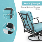 Ensemble de 4 coussins pour chaise de patio à dossier haut Aoodor, 46 x 21 x 4 pouces (coussins seulement)