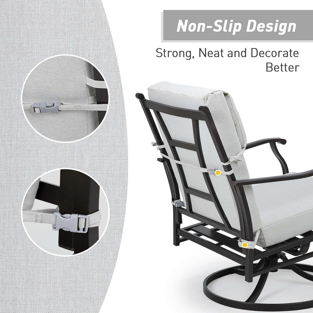 Ensemble de 4 coussins pour chaise de patio à dossier haut Aoodor, 46 x 21 x 4 pouces (coussins seulement)