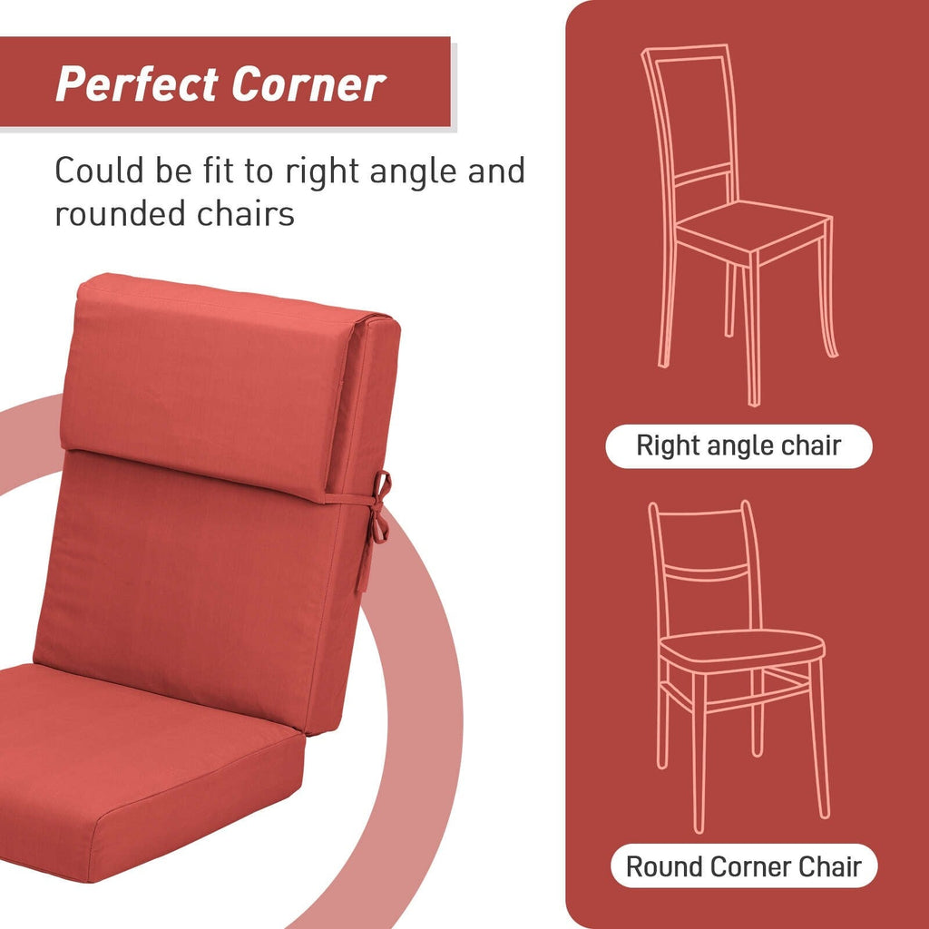 Ensemble de 4 coussins pour chaise de patio à dossier haut Aoodor, 46 x 21 x 4 pouces (coussins seulement)