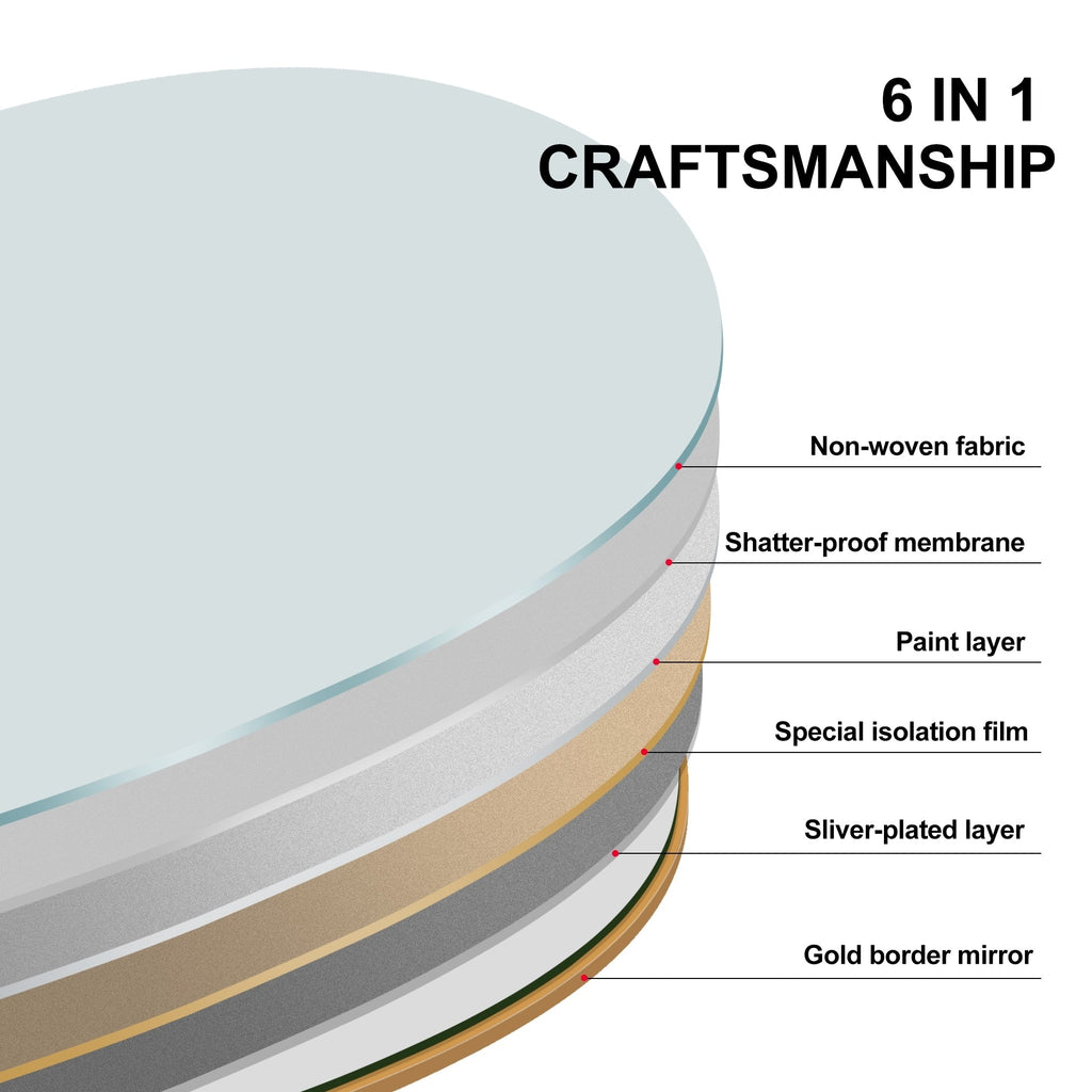Miroir sur pied en bois arqué, miroir mural