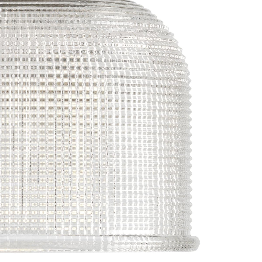 Applique murale de salle de bain style bord de mer, collection Archie, trois lumières, chrome poli, double verre prismatique transparent - 8,75 x 26,25 x 7,25