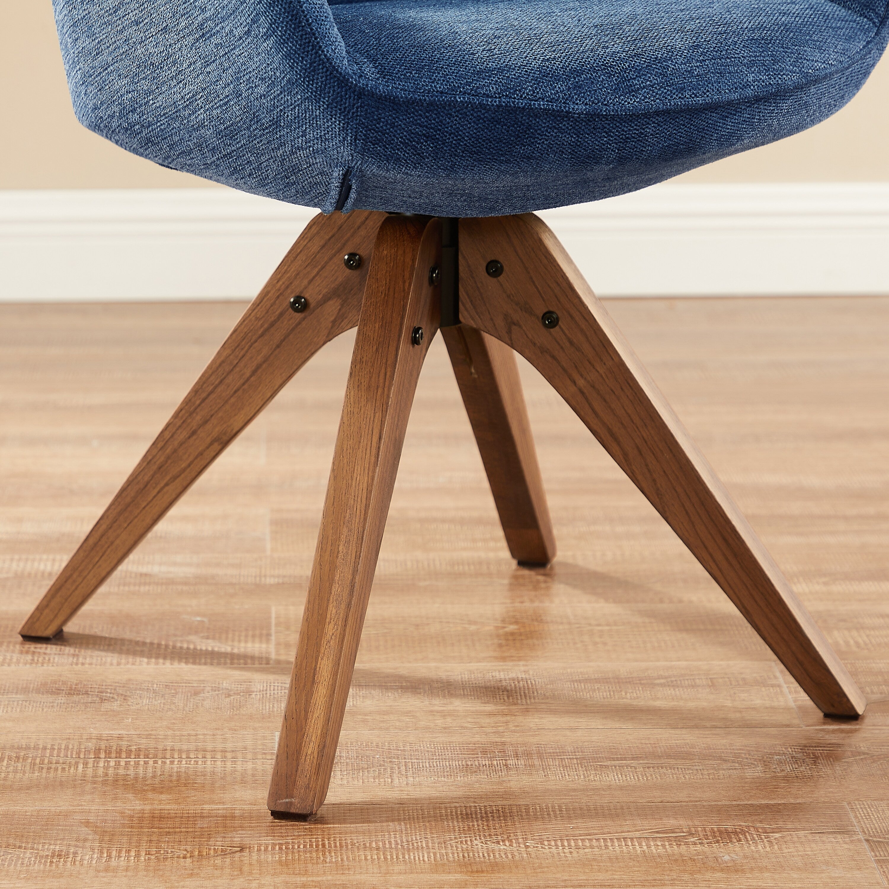 Fauteuil pivotant Art Leon moderne pour bureau à domicile avec pieds en bois