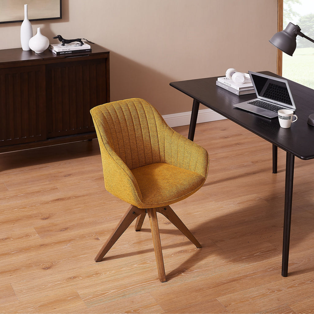 Fauteuil pivotant Art Leon moderne pour bureau à domicile avec pieds en bois