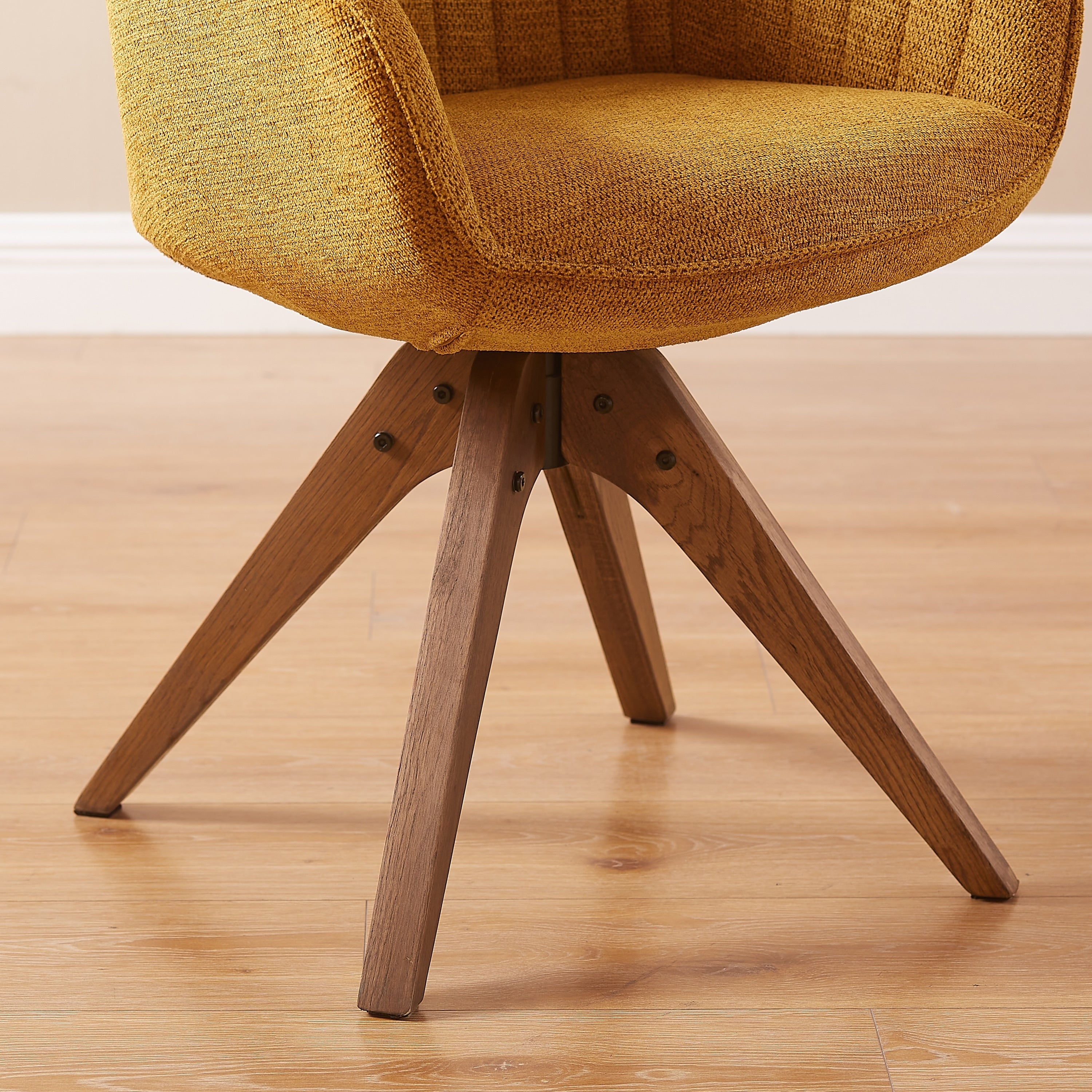 Fauteuil pivotant Art Leon moderne pour bureau à domicile avec pieds en bois