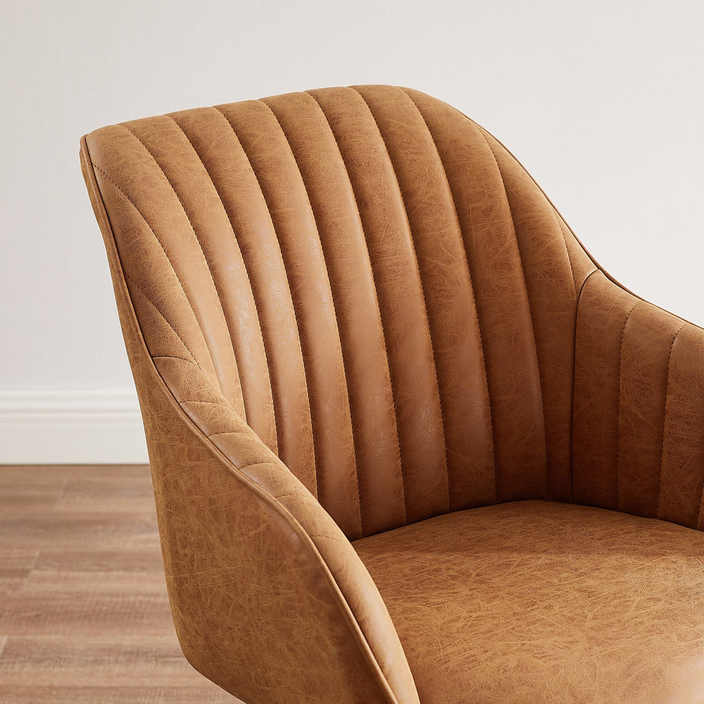 Fauteuil pivotant Art Leon moderne pour bureau à domicile avec pieds en bois