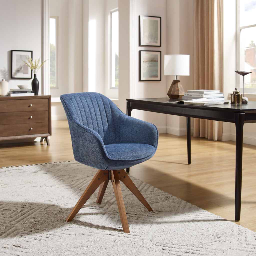 Fauteuil pivotant Art Leon moderne pour bureau à domicile avec pieds en bois