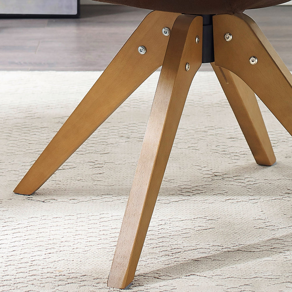 Fauteuil pivotant Art Leon moderne pour bureau à domicile avec pieds en bois